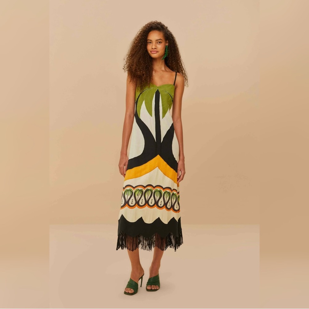 Farm Rio Off-White Coconut Tree Flow Lenzing™ Ecovero™ Euroflax™ Dress